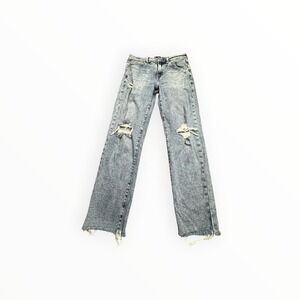 Gap Jeans Womens 2/26 Blue Slim Boyfriend Distressed Raw Hem Light Wash Denim